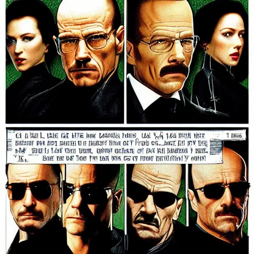 Prompt: matrix movie walter white incident