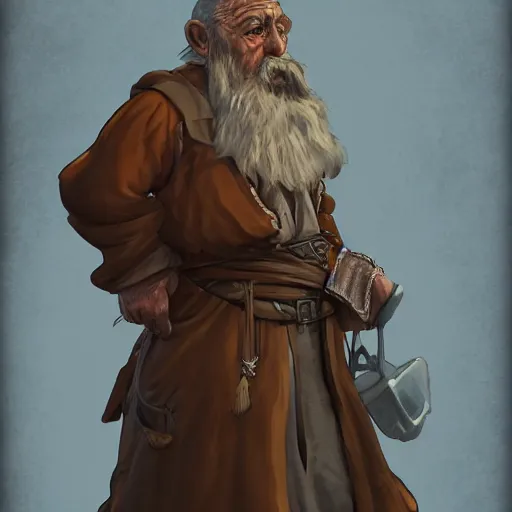 Image similar to illustration of a merchant, old man, concept art, artstation, detailed, intricate