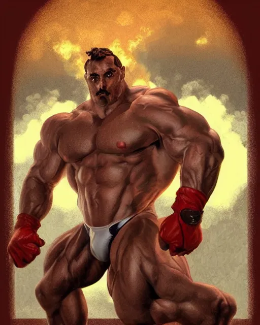 Image similar to gigachad luigi bodybuilder in hell by ilya kuvshinov, ernest khalimov body by krista sudmalis, super mario bros symmetrical face concept art, hyper realistic, intricate, elegent, highly detailed, digital painting, concept art, smooth, sharp, focus, illustration, art by artgerm and greg rutkowski and alphonse mucha, artstation