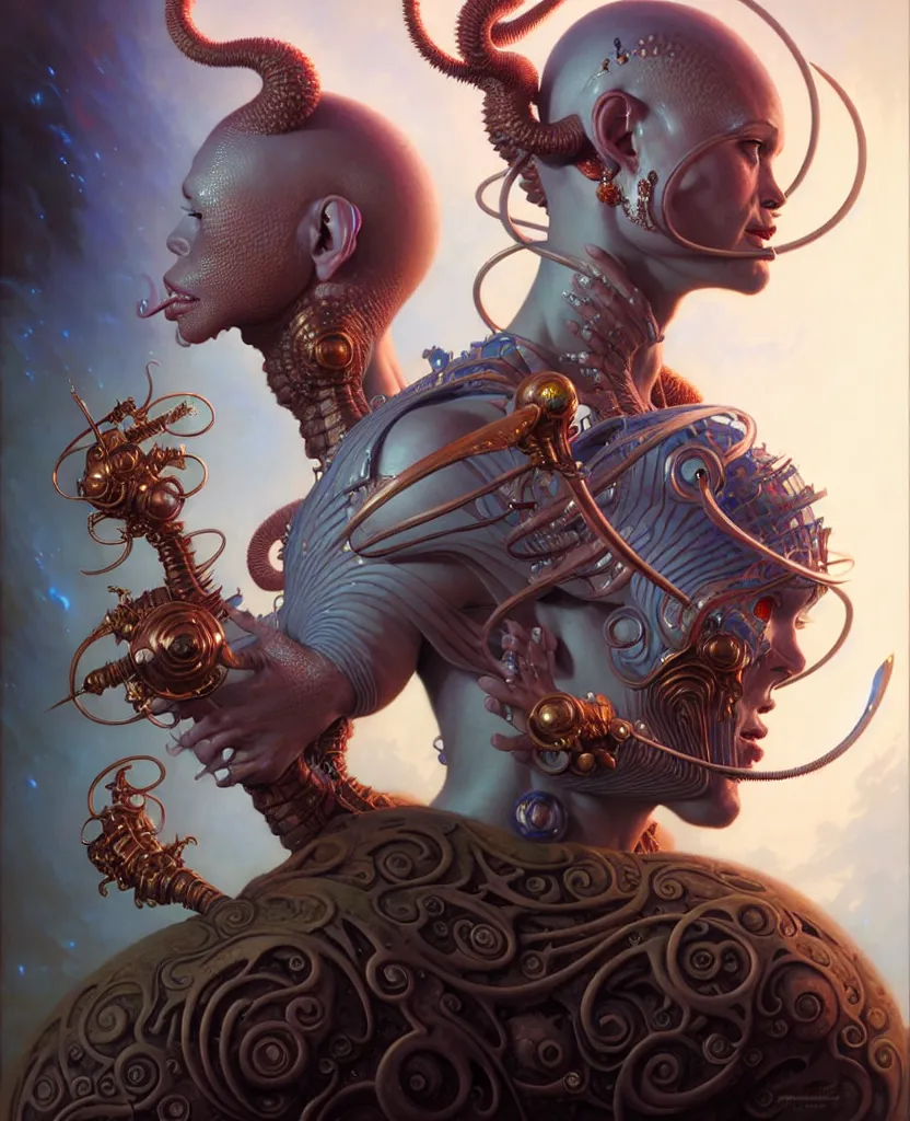 Image similar to beautiful aquaruis fantasy character portrait, ultra realistic, wide angle, intricate details, the fifth element artifacts, highly detailed by peter mohrbacher, hajime sorayama, wayne barlowe, boris vallejo, aaron horkey, gaston bussiere, craig mullins