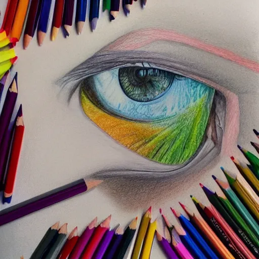 Prompt: Colored pencil art on paper, highly detailed, artstation, PrismaColor