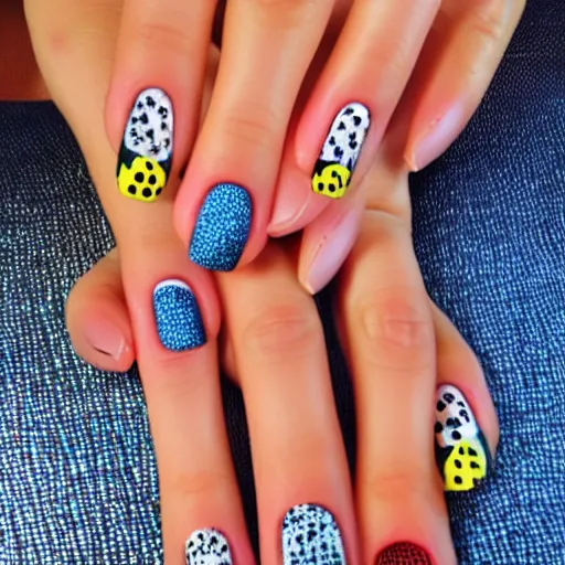 Image similar to nail art in the style of alexander calder