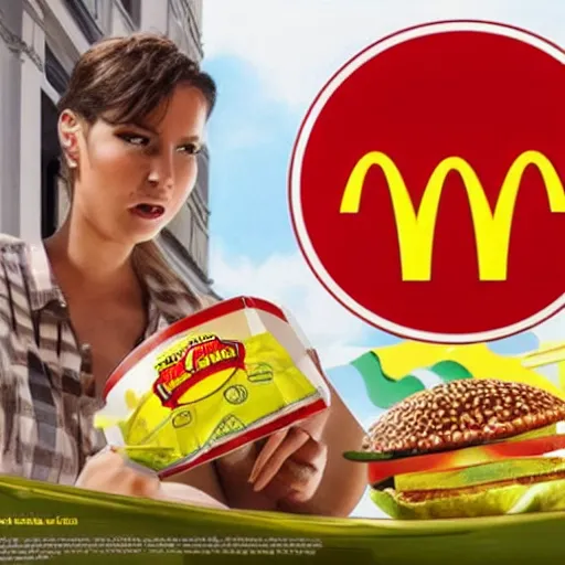 Image similar to promotional advertisement for mcdonald's burger taco