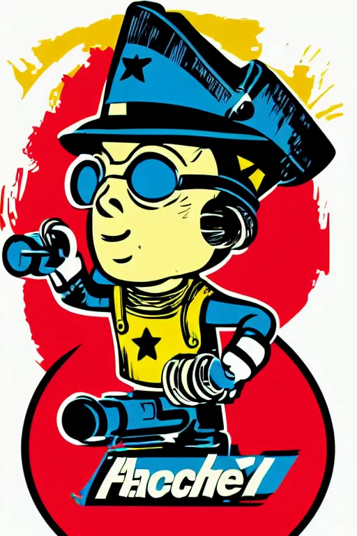 Image similar to fallout 7 6 retro futurist illustration art by butcher billy, sticker, colorful, illustration, highly detailed, simple, smooth and clean vector curves, no jagged lines, vector art, smooth andy warhol style