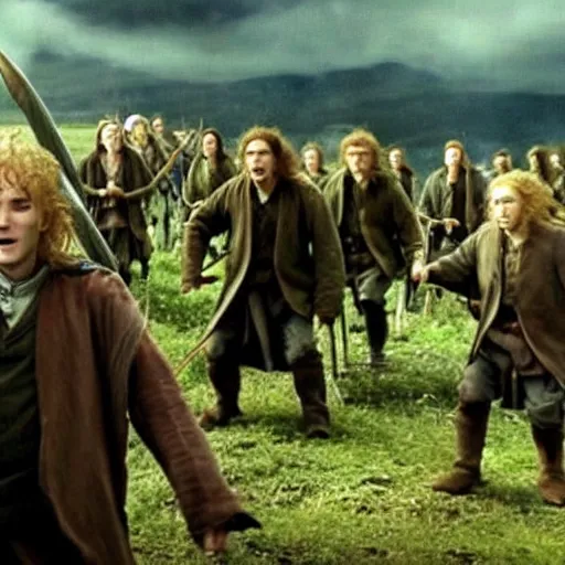 Image similar to they're taking the Hobbits to Isengard, to Isengard!