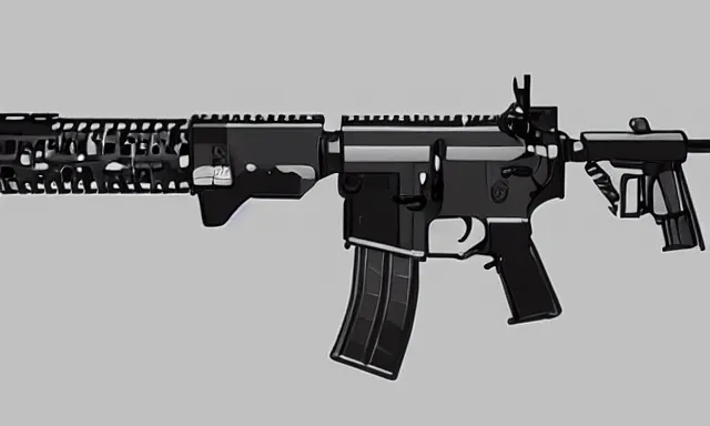 Image similar to technical sketch of an AR-15