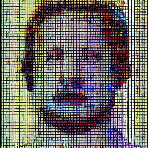 Image similar to portrait of man made of tv glitch