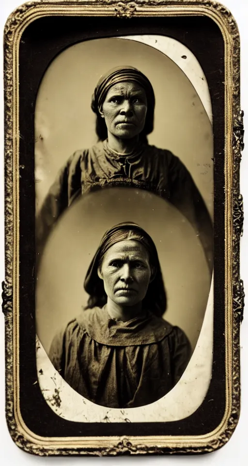 Prompt: a highly detailed wet plate photograph, a portrait of a maidservant