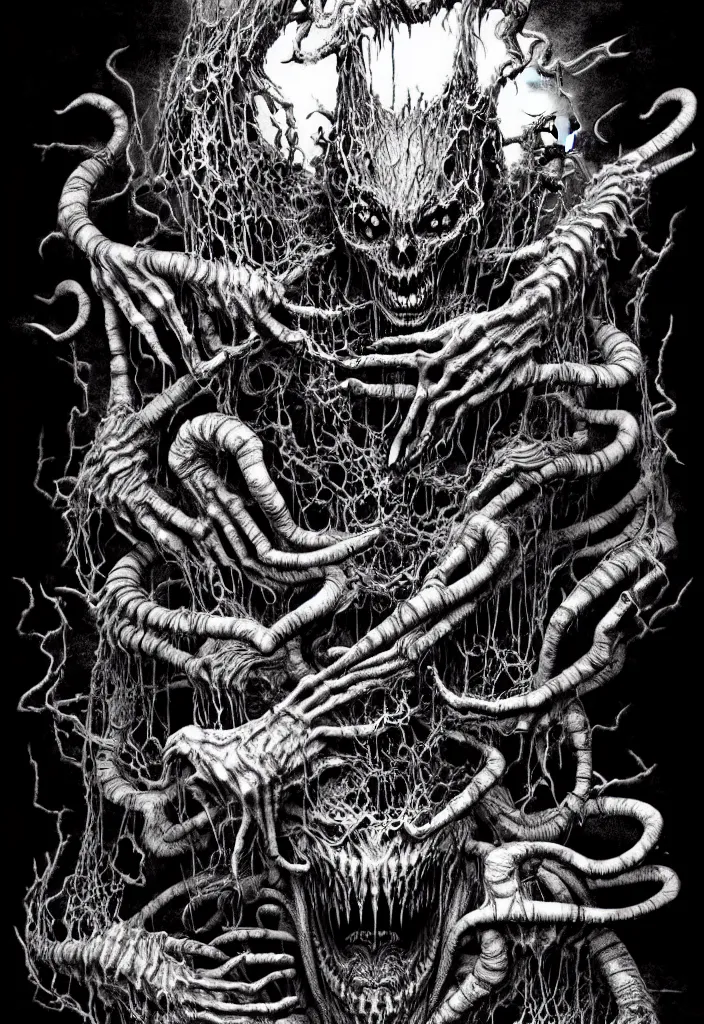 Image similar to a strange eerie magical scary creature in an eerie uncanny hell, translucent neon, horror, concept art, detailed, intricate, award - winning, cinematic, by kentaro miura