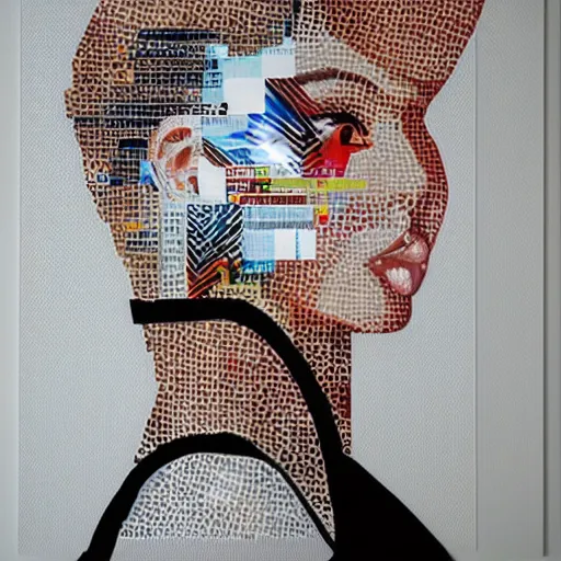 Image similar to beautiful woman seen in profile, haloed by an explosion of microsoft excel chart lines and graphs, white background, sandra chevrier, rik oostenbroek