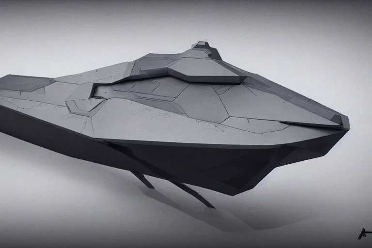 Image similar to concept art of a futuristic military boat, 8 k uhd, in gunmetal grey, extremely symmetrical, blueprint schematics, orthographic views, top down view, bottom view, side view, mecha inspired, gun turret, robotic, highly detailed, artstation, pinterest, super realistic, hard surface model, autodesk maya, octane render