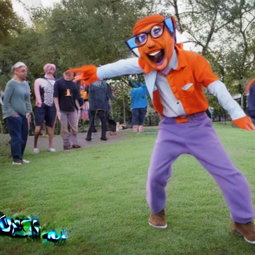 Image similar to photograph of blippi dancing in the park