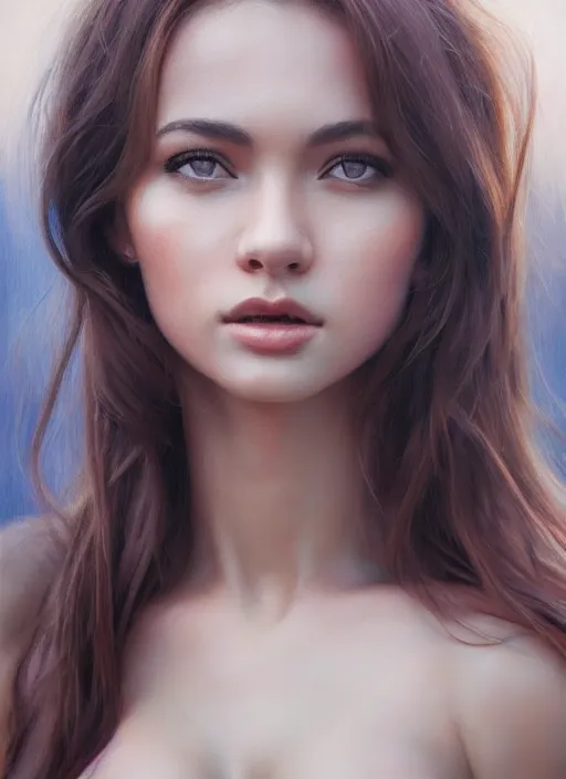 Image similar to photo of a gorgeous young woman in the style of stefan kostic, realistic, 1 / 2 body shot, 8 5 mm art lens, f 1. 2, sharp focus, 8 k high definition, insanely detailed, intricate, elegant, art by stanley lau and artgerm