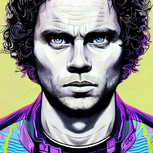 Image similar to portrait of mikky ekko by Dan Mumford and Josan Gonzalez, ultra detailed, hyper realism