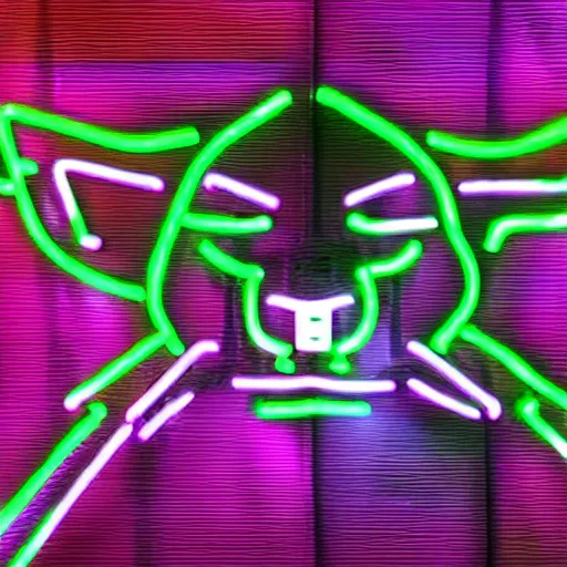 Image similar to a neon cyberpunk jaguar