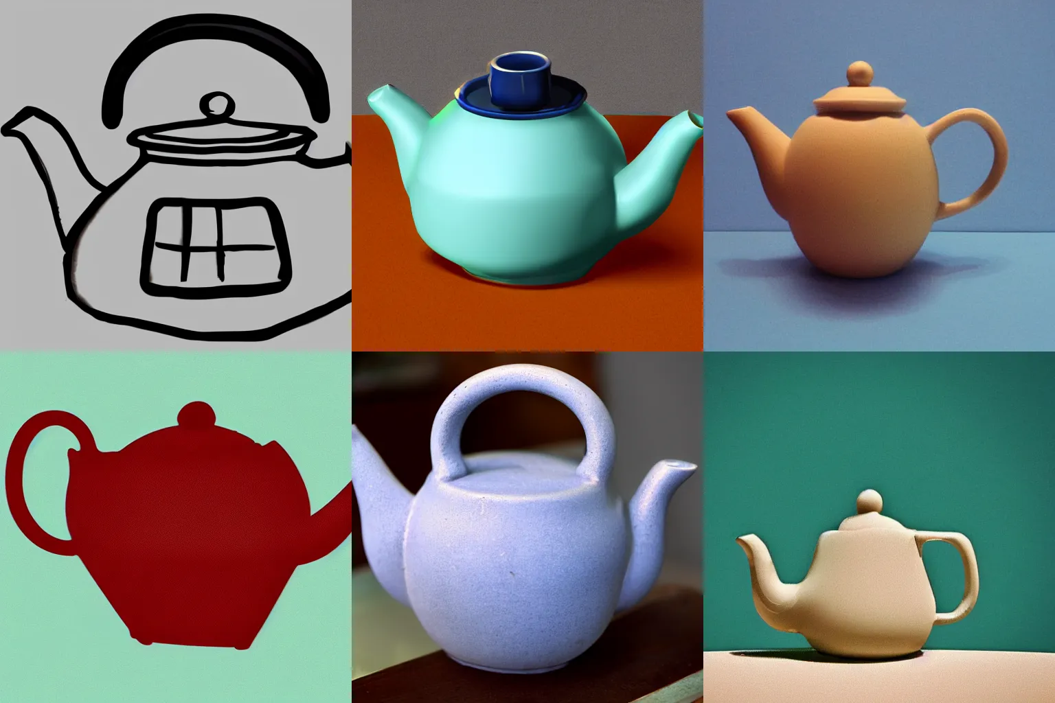 Prompt: boolean of a teapot in a sea