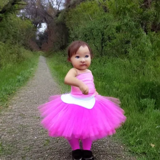 Prompt: a baby daikon radish in a tutu walking a dog, DALLE style