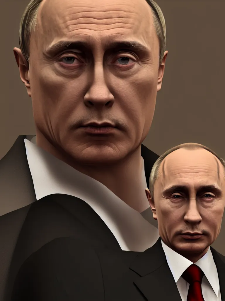 Image similar to portrait of a steel gangster looking like vladimir putin in the style of gta game, 8 k super resolution, photorealistic, golden rule