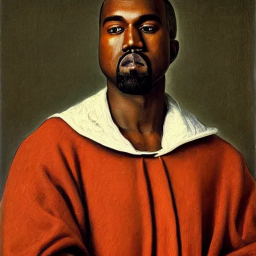 Image similar to portrait of kanye west, oil painting by jan van eyck, northern renaissance art, oil on canvas, wet - on - wet technique, realistic, expressive emotions, intricate textures, illusionistic detail