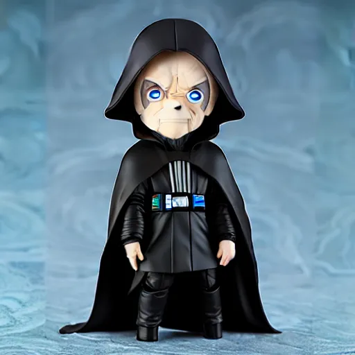 Image similar to nendoroid hooded darth sidious emperor palpatine from star wars, detailed, custom