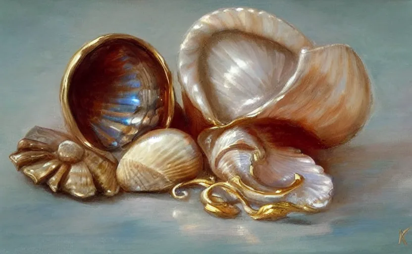 Image similar to Beautiful alchemy seashell. By Konstantin Razumov, highly detailded