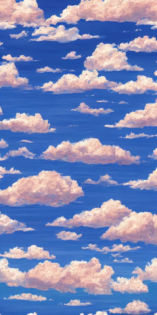 Image similar to seamless digital painting of the sky with with clouds view from the side,