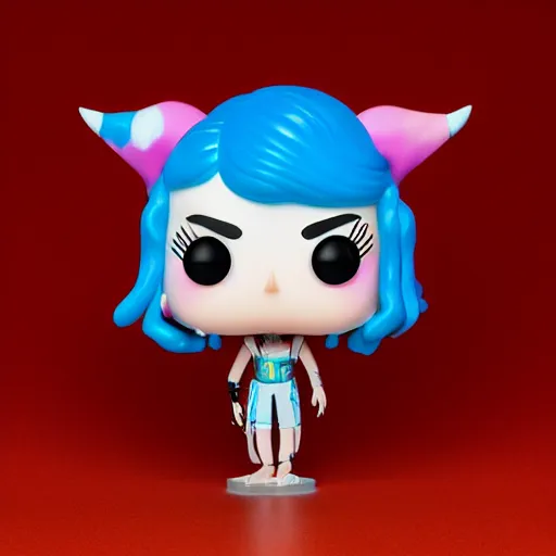 Image similar to Grimes as a Funko pop, photorealistic imagery, trending on artstation, vivid colors, lambent lighting, 4k, 8k, 35mm photography.