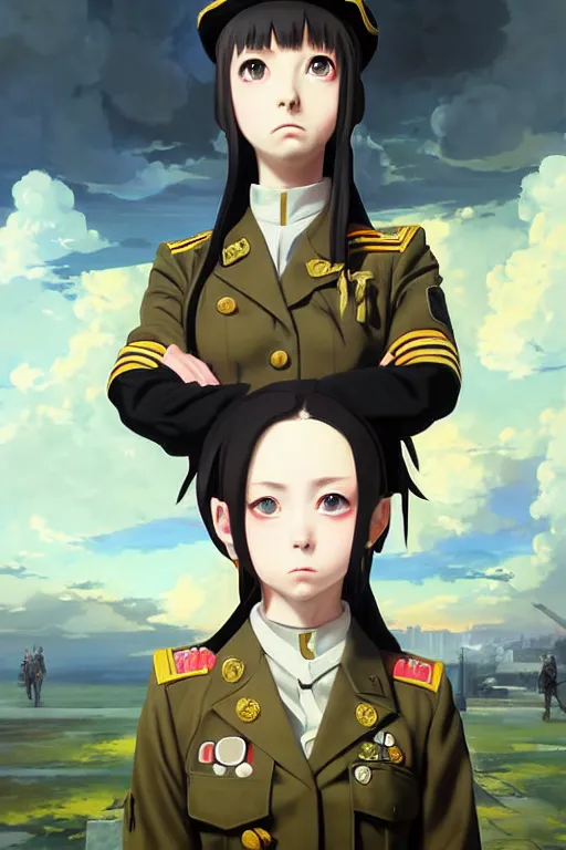 Prompt: baroque oil painting of anime key visual portrait concept art of anime girl wearing military nazi ss uniform, brutalist, dark fantasy, rule of thirds, fake hidden detail, trending on pixiv fanbox, acrylic palette knife and brush, style of makoto shinkai studio ghibli genshin impact jamie wyeth james gilleard greg rutkowski