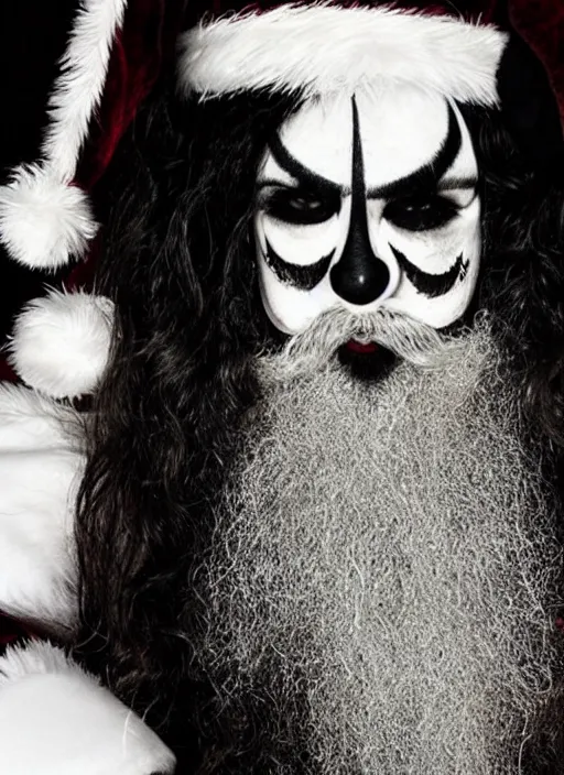 Image similar to santa claus in black metal corpse paint