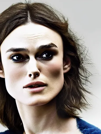 Prompt: a photograph of Keira Knightley as Miranda from the stage production of The Tempest