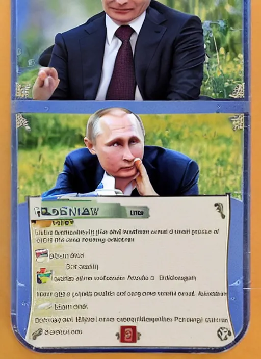 Prompt: a single pokemon card vladimir putin