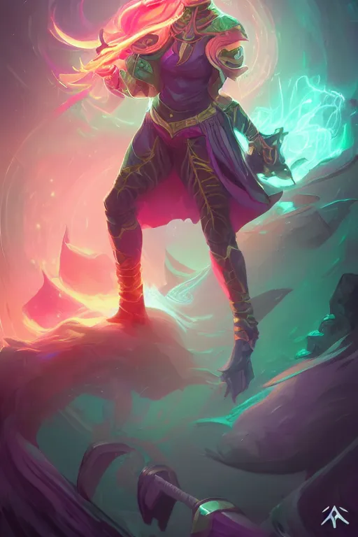 Prompt: lillia league of legends wild rift hero champions arcane magic digital painting bioluminance alena aenami artworks in 4 k design by lois van baarle by sung choi by john kirby artgerm style pascal blanche and magali villeneuve mage fighter assassin