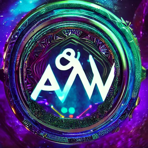 Image similar to a and w vaporwave logo, digital art, cosmic, 3 d high definition, trending on art station, photorealistic, high resolution, 8 k, octane, hyper detailed, insane details, intricate, elite, ornate, elegant trend, highly detailed and intricate, sharp focus, photography, unreal engine