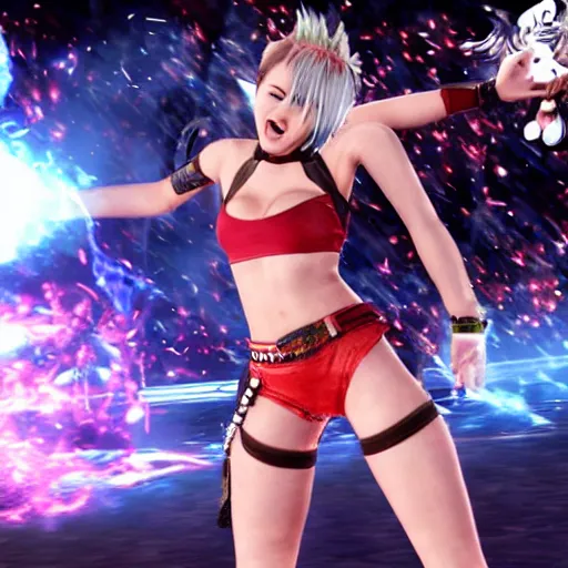 Prompt: miley cyrus in tekken 7, fighting game, gameplay,