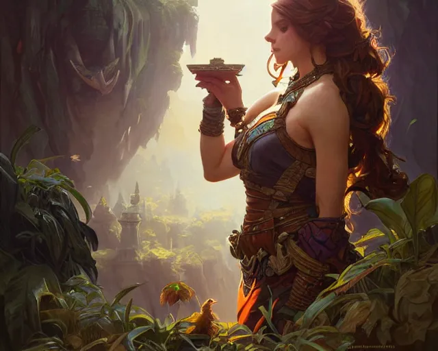 Image similar to jumanji, deep focus, d & d, fantasy, intricate, elegant, highly detailed, digital painting, artstation, concept art, matte, sharp focus, illustration, hearthstone, art by artgerm and greg rutkowski and alphonse mucha