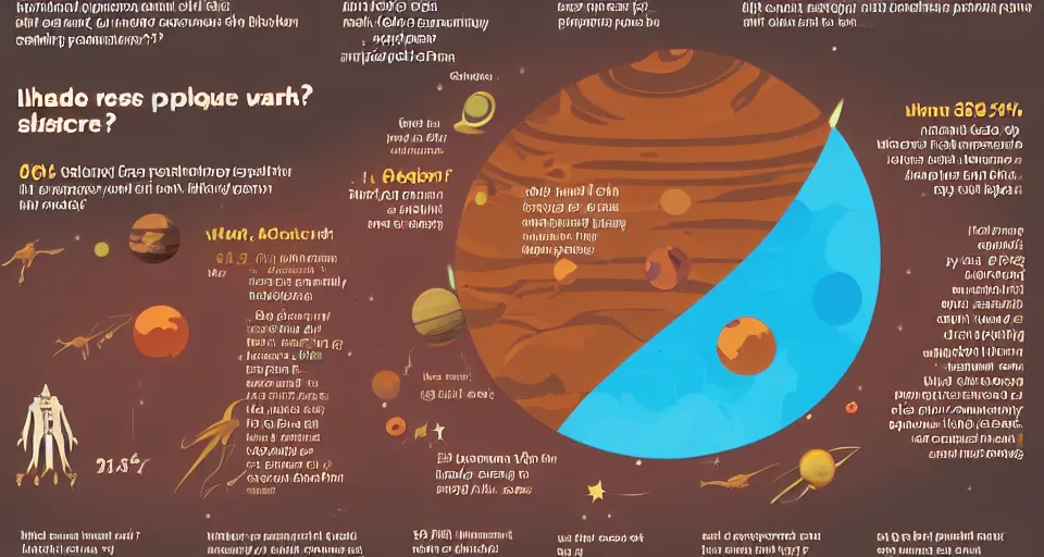 Prompt: an infographic found on an alien planet describing space