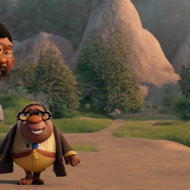 Prompt: denzel washington as a pixar disney character from up 2 0 0 9 unreal engine octane render 3 d render photorealistic