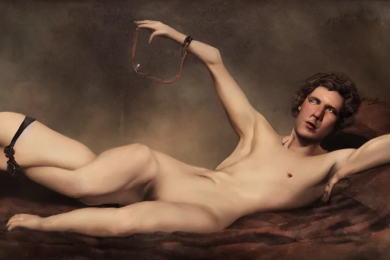 Prompt: saul goodman lounging, by tom bagshaw peter kemp