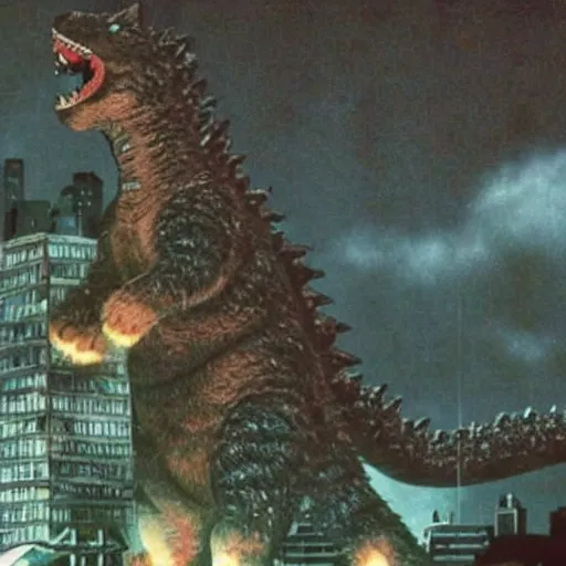 Image similar to kitty - godzilla destroying a city