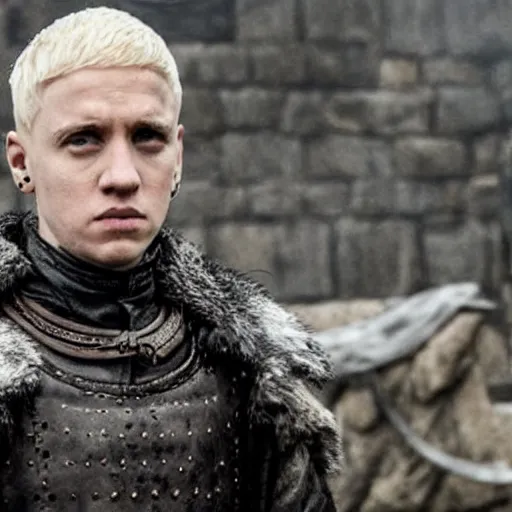 Image similar to still of slim shady in game of thrones