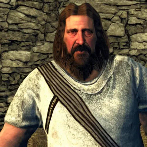 Prompt: The Dude from the Big Lebowski in Skyrim
