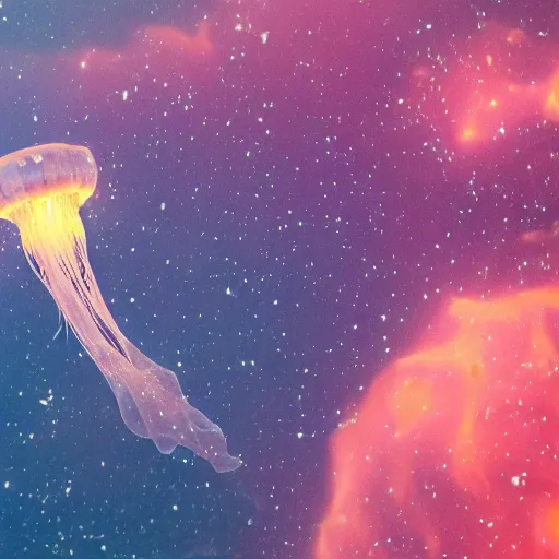 Image similar to jellyfish floating in the nebula