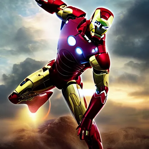 Image similar to iron man Jesus, UHD, hyperrealistic render, 4k, highly detailed