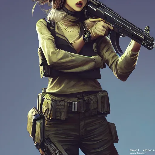 Image similar to counter-terrorist by Stanley Artgerm Lau, WLOP, Rossdraws, James Jean, Andrei Riabovitchev, Marc Simonetti, Yoshitaka Amano, ArtStation, CGSociety,