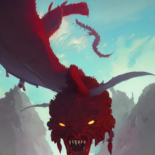 Image similar to Coringo, the a aggressive demon by studio ghibli and greg rutkowski