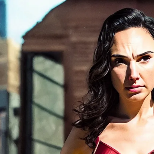 Image similar to still of gal gadot as female tony soprano in remake of the sopranos (2029)