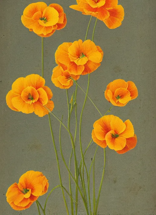 Prompt: eschscholzia californica, the botanical magazine 1 7 9 0, textless