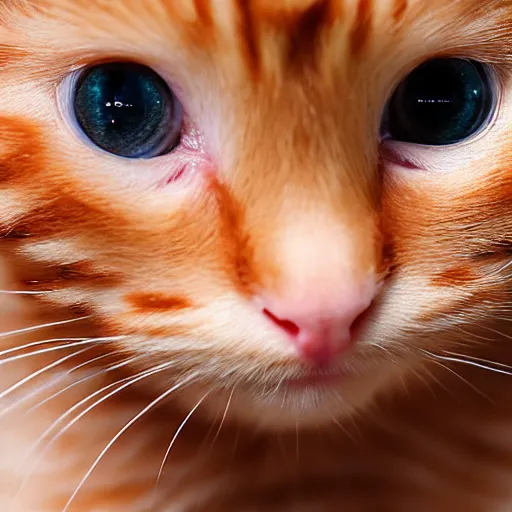 Image similar to A Close up photograph of a Cute ginger kitten, 8k, UltraHD