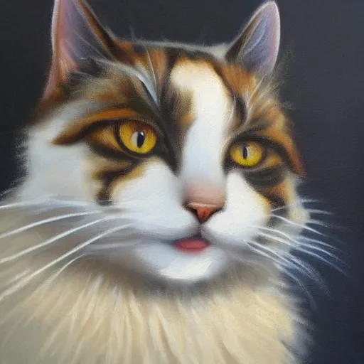 Prompt: a majestic oil painting of a cat as the Jesus