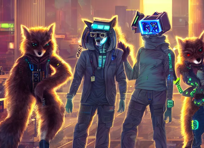 Image similar to high - resolution photograph from a cyberpunk era furry fandom convention ( midwest furfest 2 0 4 7 ), taking place after the genetic revolution and quantum singularity. photorealistic.